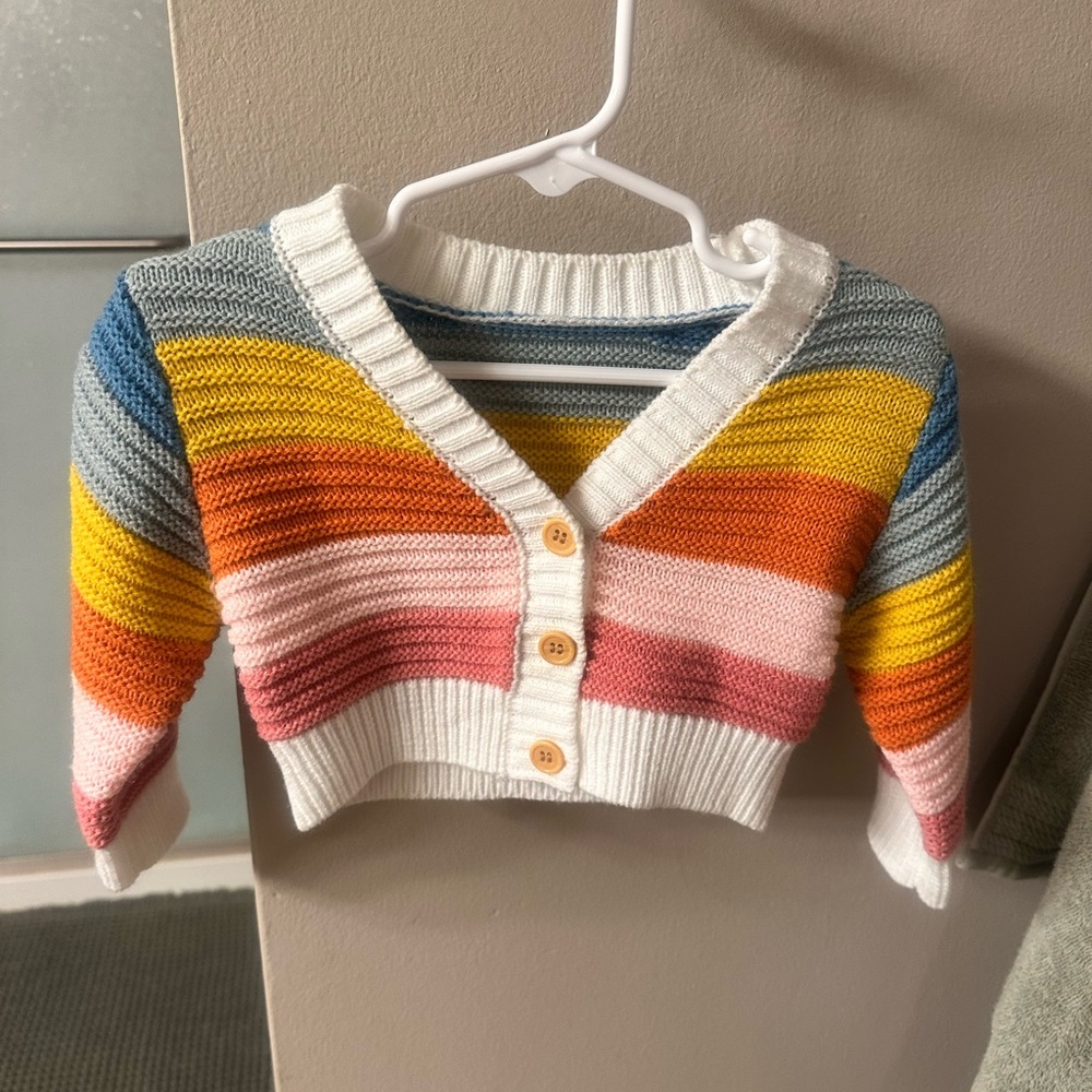 Colorful Striped Knit Cardigan